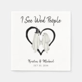 Ik zie Wed People Ghost Halloween Wedding Servet (Voorkant)