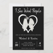 Ik zie Wed People Gothic Ghost Halloween Wedding Kaart (Voorkant)