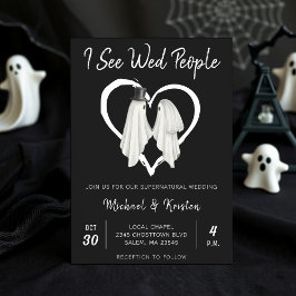 Ik zie Wed People Gothic Ghost Halloween Wedding Kaart