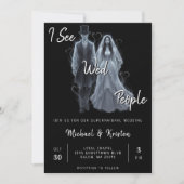 Ik zie Wed People Gothic Ghost Halloween Wedding Kaart (Voorkant)