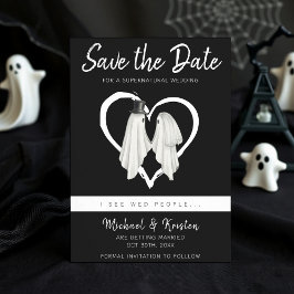 Ik zie Wed People Gothic Ghost Halloween Wedding Save The Date