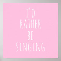 Ik zing liever Grappige quote roze en wit