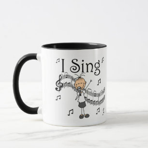 Ik zing muzikale stickfigure T-shirts en cadeaus Mok