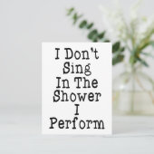 Ik zing niet in de douche die ik voer briefkaart (Staand voorkant)