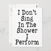 Ik zing niet in de douche die ik voer briefkaart (Voorkant / Achterkant)