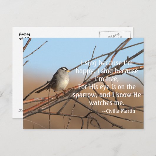 Ik zing omdat ik blij ben briefkaart (Voorkant / Achterkant)