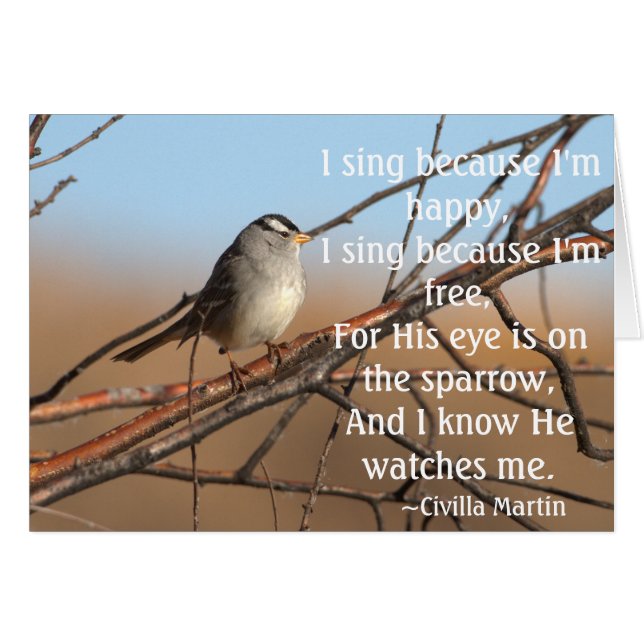 Ik zing omdat ik blij ben Sparrow (Voorkant Horizontaal)