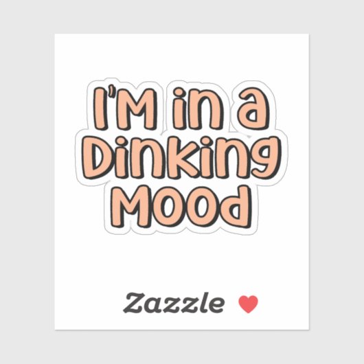 Ik zit in een Dinking Mood Sinaasappel Pickleball Sticker (Vel)