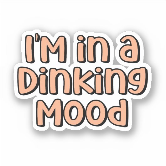 Ik zit in een Dinking Mood Sinaasappel Pickleball Sticker (Voorkant)