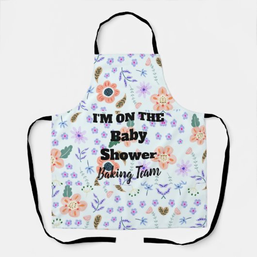 Ik zit in het Baby shower Team Flower Schort (Voorkant)