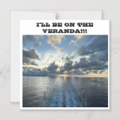 IK ZIT OP DE VERANDA CRUISE DEURMAGNEET MAGNETISCHE UITNODIGING (Voorkant)