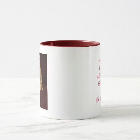 Ik zit op die stomme kaart. mok (Midden)