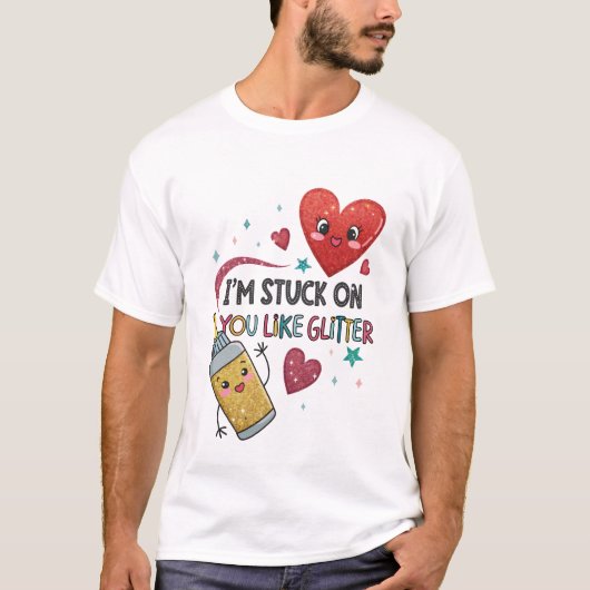 Ik zit op je als glitter t-shirt (Voorkant)
