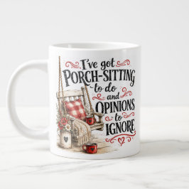 Ik zit op mijn voorportiek..... grote koffiekop