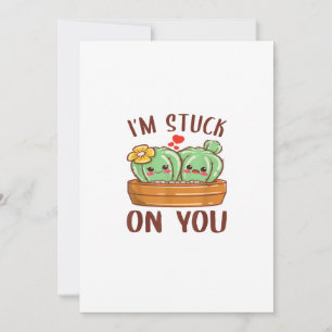 Ik Zit Vast Aan Jou Cactus Succulent Valentijnsdag Feestdagenkaart