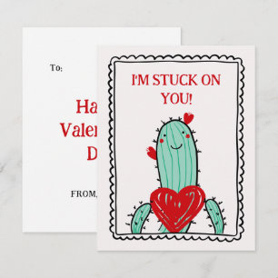 Ik zit vast aan jou grappige kinder Valentijnsdag  Notitiekaartje