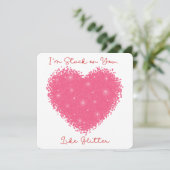 Ik zit vast aan jou - Valentijnskaart Bedankkaart (Staand voorkant)