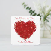 Ik zit vast aan jou - Valentijnskaart Bedankkaart (Staand voorkant)