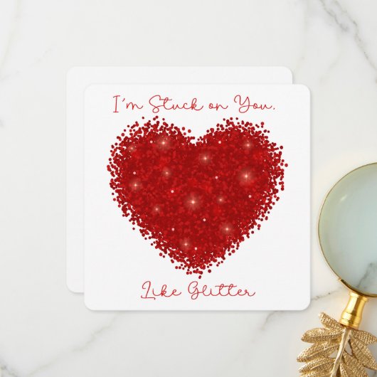 Ik zit vast aan jou - Valentijnskaart Bedankkaart (Voorkant / Achterkant in situ)