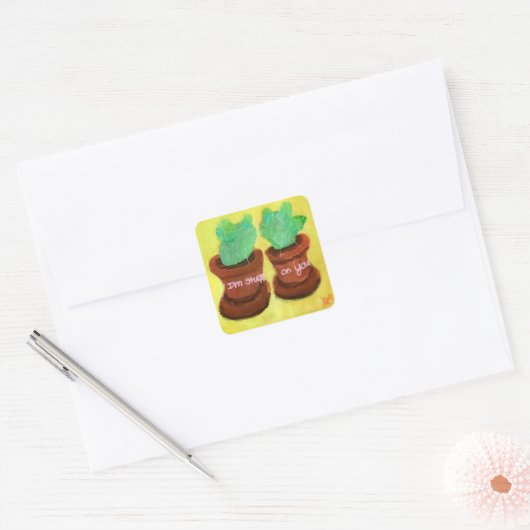 Ik zit vast aan jou vierkante sticker (Envelop)