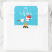 Ik zit vast op je grappigere kerst vierkante sticker (Tas)