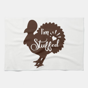 Ik zit vol Grappige Thanksgiving kalkoen Theedoek