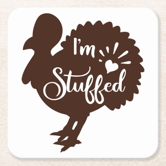 Ik zit vol Grappige Thanksgiving Kartonnen Onderzetters (Voorkant)