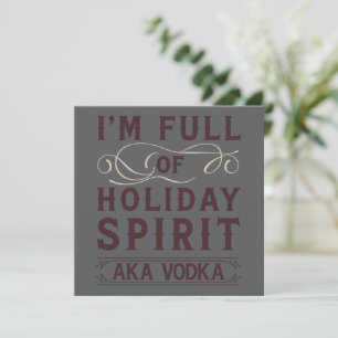 Ik zit vol kerstgeest AKA Vodka Kerst Drinken Feestdagenkaart