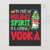 Ik zit vol kerstgeest, het heet Vodka Kerstmis Aankondigingskaart (Voorkant)