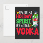 Ik zit vol kerstgeest, het heet Vodka Kerstmis Feestdagenkaart (Voorkant / Achterkant)