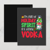 Ik zit vol kerstgeest, het heet Vodka Kerstmis Feestdagenkaart (Voorkant / Achterkant)