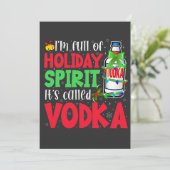 Ik zit vol kerstgeest, het heet Vodka Kerstmis Kaart (Staand voorkant)