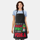 Ik zit vol kerstgeest, het heet Vodka Kerstmis Schort (Gedragen)