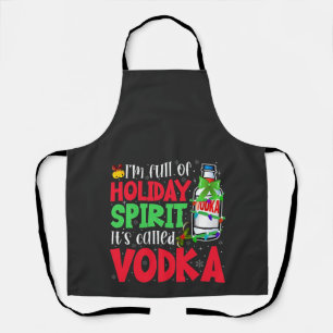 Ik zit vol kerstgeest, het heet Vodka Kerstmis Schort