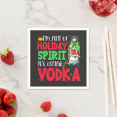 Ik zit vol kerstgeest, het heet Vodka Kerstmis Servet (Insitu)