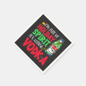 Ik zit vol kerstgeest, het heet Vodka Kerstmis Servet (Hoek)