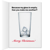 Ik zit vol met de feestelijke geesten. Wenskaart (Binnen (Rechts))