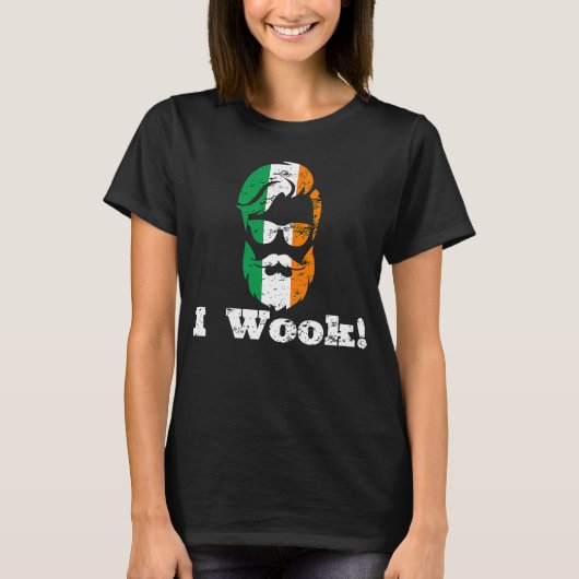 IK ZOEK IRISH FLAG BEARD SUNGLASSES MAN TE WERKEN T-SHIRT (Voorkant)
