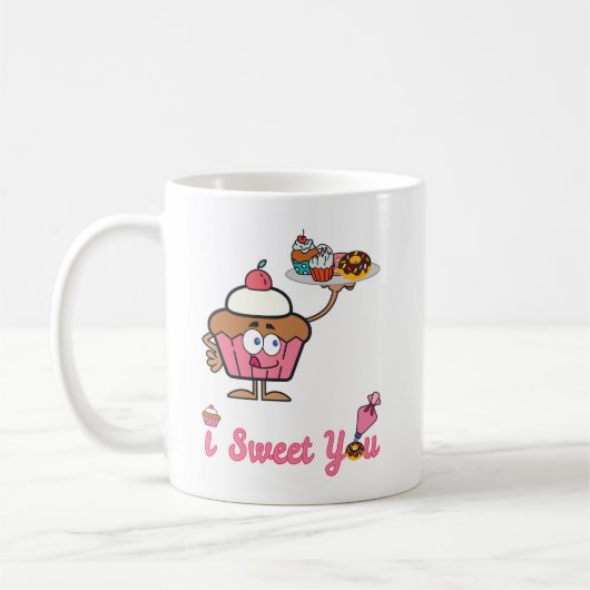 Ik zoet je met een Cupcake Koffiemok (Links)