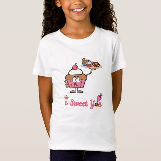 Ik zoet je met een Cupcake T-shirt (Voorkant)