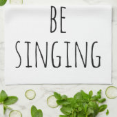 Ik zong liever een grappige citaat zwart-wit theedoek (Gevouwen)