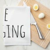 Ik zong liever een grappige citaat zwart-wit theedoek (Quarter Fold)