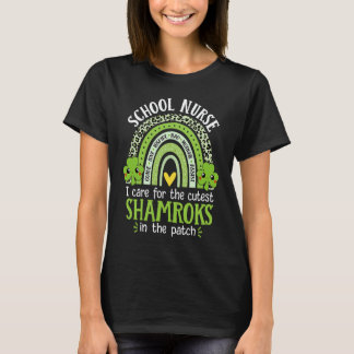 Ik zorg voor de schattigste shamrocks schoolverple t-shirt