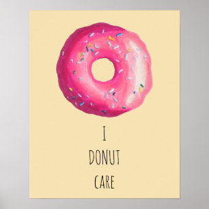Ik zorg voor een spuit - roze donut met prinsjes poster
