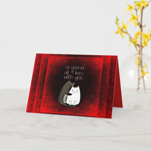 Ik zou alle 9 levens met jou doorbrengen kaart (Gele Bloem)