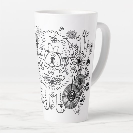 IK ZOU ALS DEZE Chow Latte mok OPNEMEN (Rechterhoek)