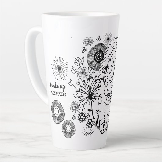 IK ZOU ALS DEZE Chow Latte mok OPNEMEN (Linkerhoek)