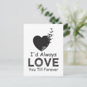 Ik zou altijd van je houden tot het eeuwige briefkaart (Staand voorkant)