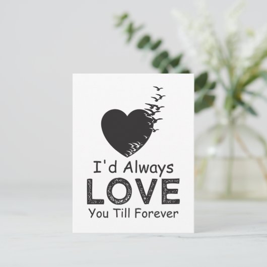 Ik zou altijd van je houden tot het eeuwige briefkaart (Staand voorkant)