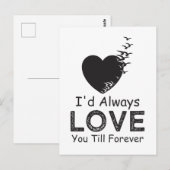 Ik zou altijd van je houden tot het eeuwige briefkaart (Voorkant / Achterkant)